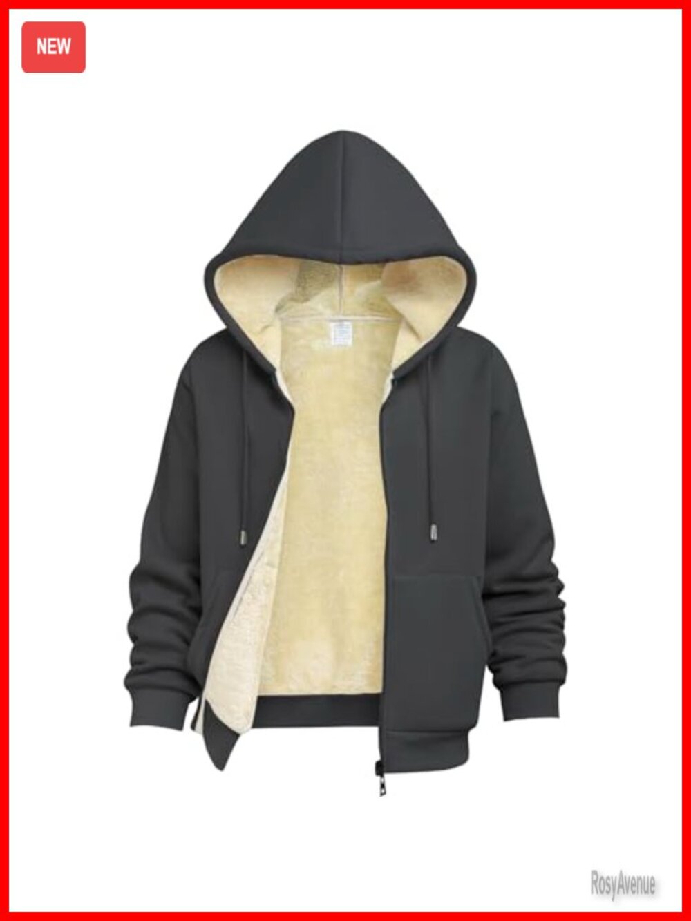 Sherpa Lined Full Zip Hoodie Warm Fleece Sweatshirt Women Winter